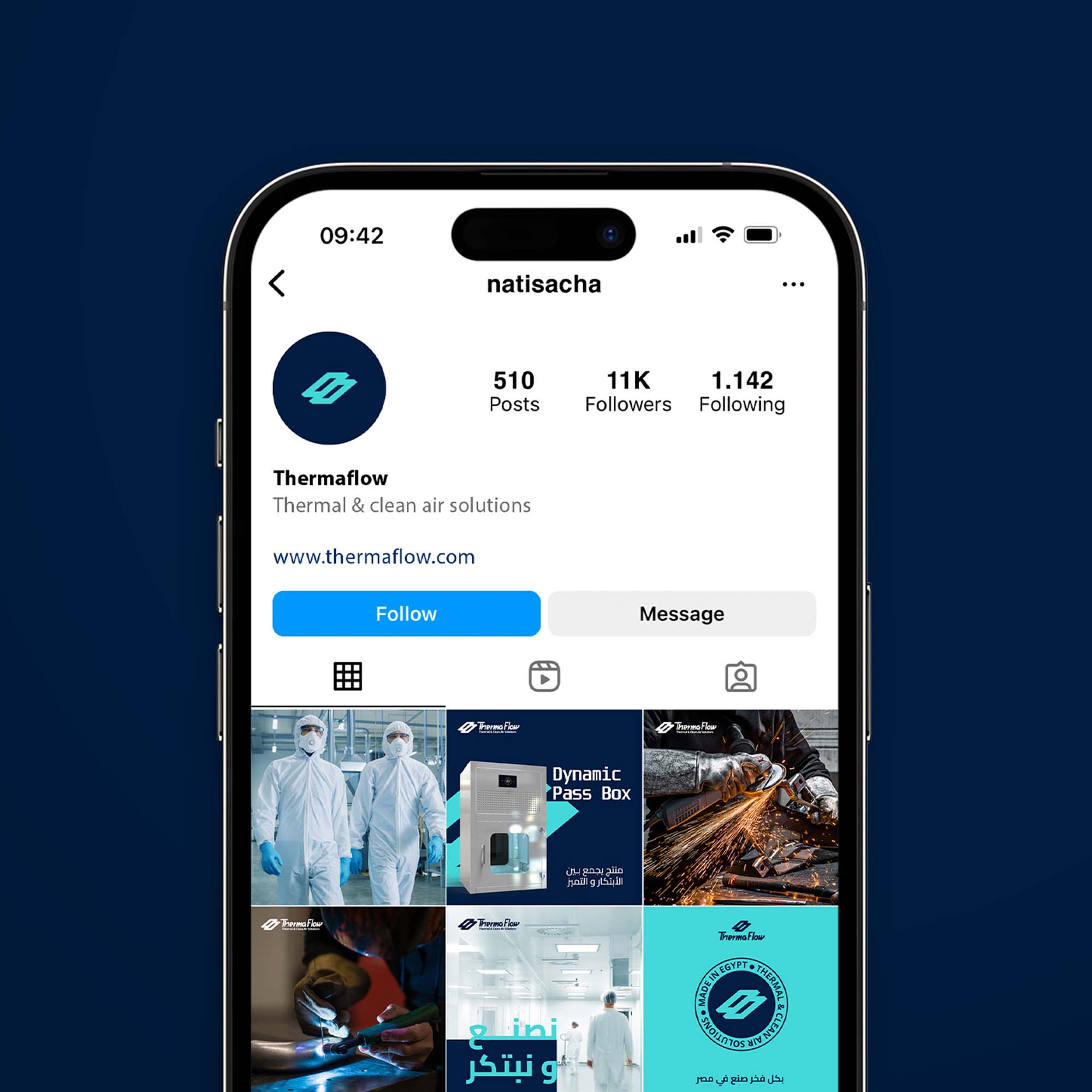 Thermaflow Instagram profile